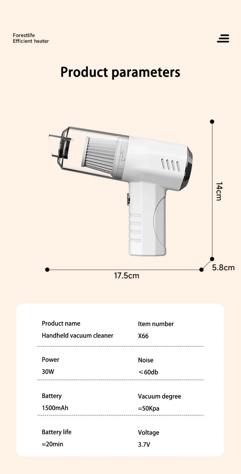 Xiaomi Youpin Portable Car Vacuum Cleaner Multifunction USB Charging Handheld Wireless Vacuum Cleaner Powerful Suction For Home