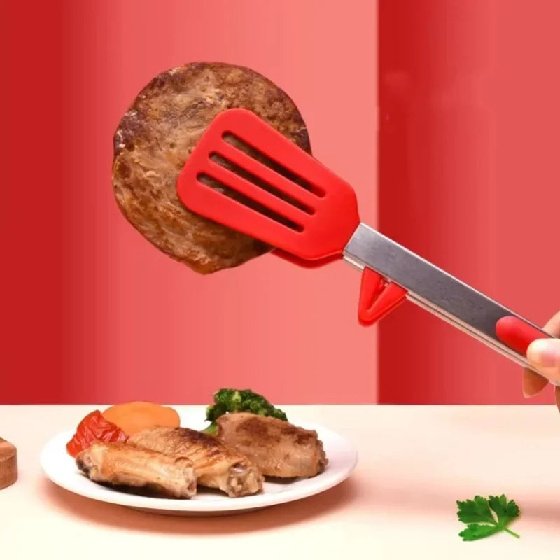 9 Inche Red with Bracket Silicone Food Clip In Kitchen High Temperature Resistant Anti Scalding Barbecue Clip
