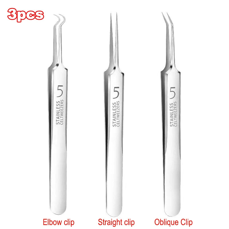 German Ultra-fine No. 5 Cell Pimples Blackhead Clip Tweezers Beauty Salon Special Scraping & Closing Artifact Acne Needle Tools