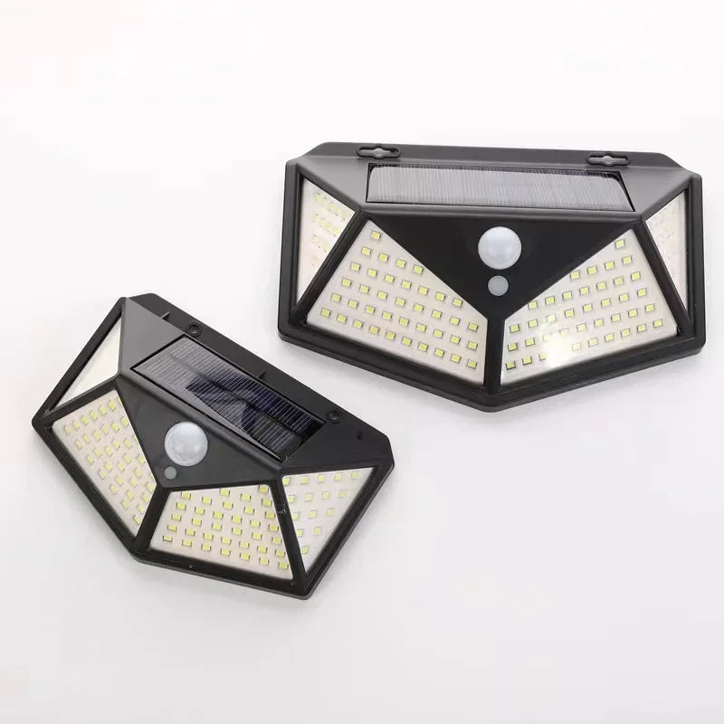 100 LED Wall Lights Outdoor Solar Lamp PIR Motion Sensor Solar Powered Sunlight Street Light for Garden Decoration
