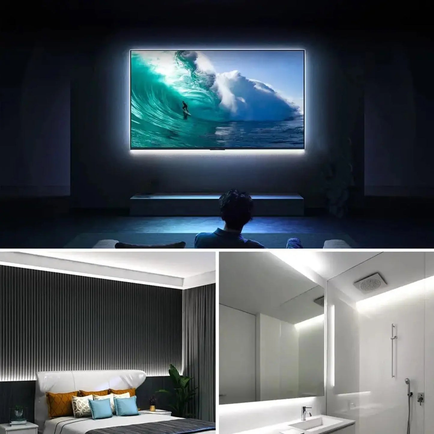 1M-5M USB LED Strip Light 5V 320LEDs/M COB Touch Sensor Dimmable Lamp Tape DIY TV Mirror Backlight Kitchen Room Night Lighting