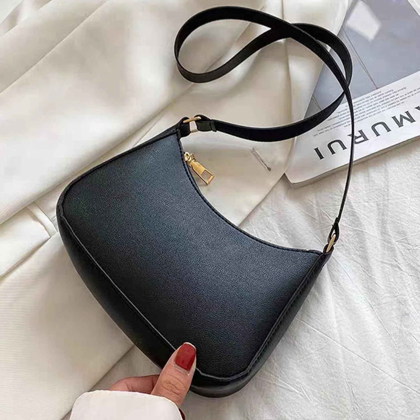 PU New Ladies Fashion Handbag Retro Pure Color Macaron Small Square Bag Hundreds of Shoulder Bags Casual Women's Bags