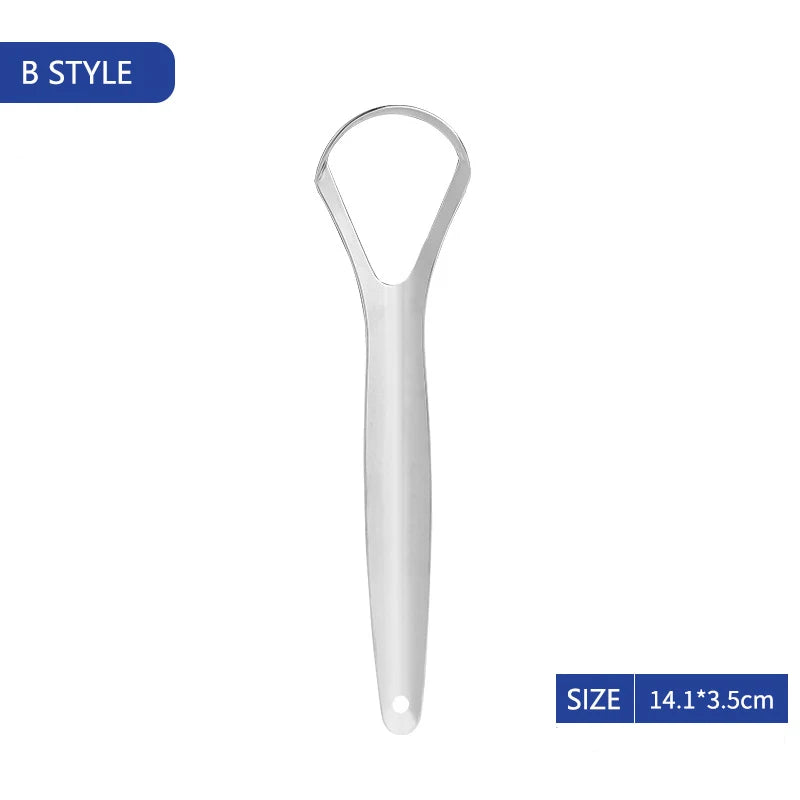 Stainless Steel Tongue Scraper Cleaner Travel Handy Case Fresh Breath Cleaning Coated Oral Hygiene Scrapper Cleaning Tools
