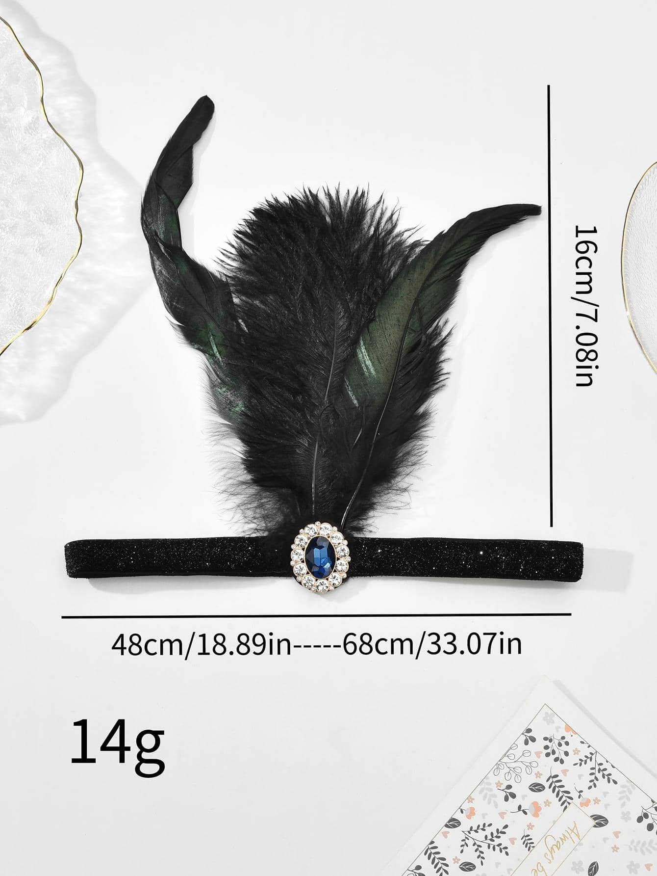 Headband 1920s Makeup Ball Decoration Feather Headband Gatsby Single Party Ladies Headwear Dress Up Feather Headband