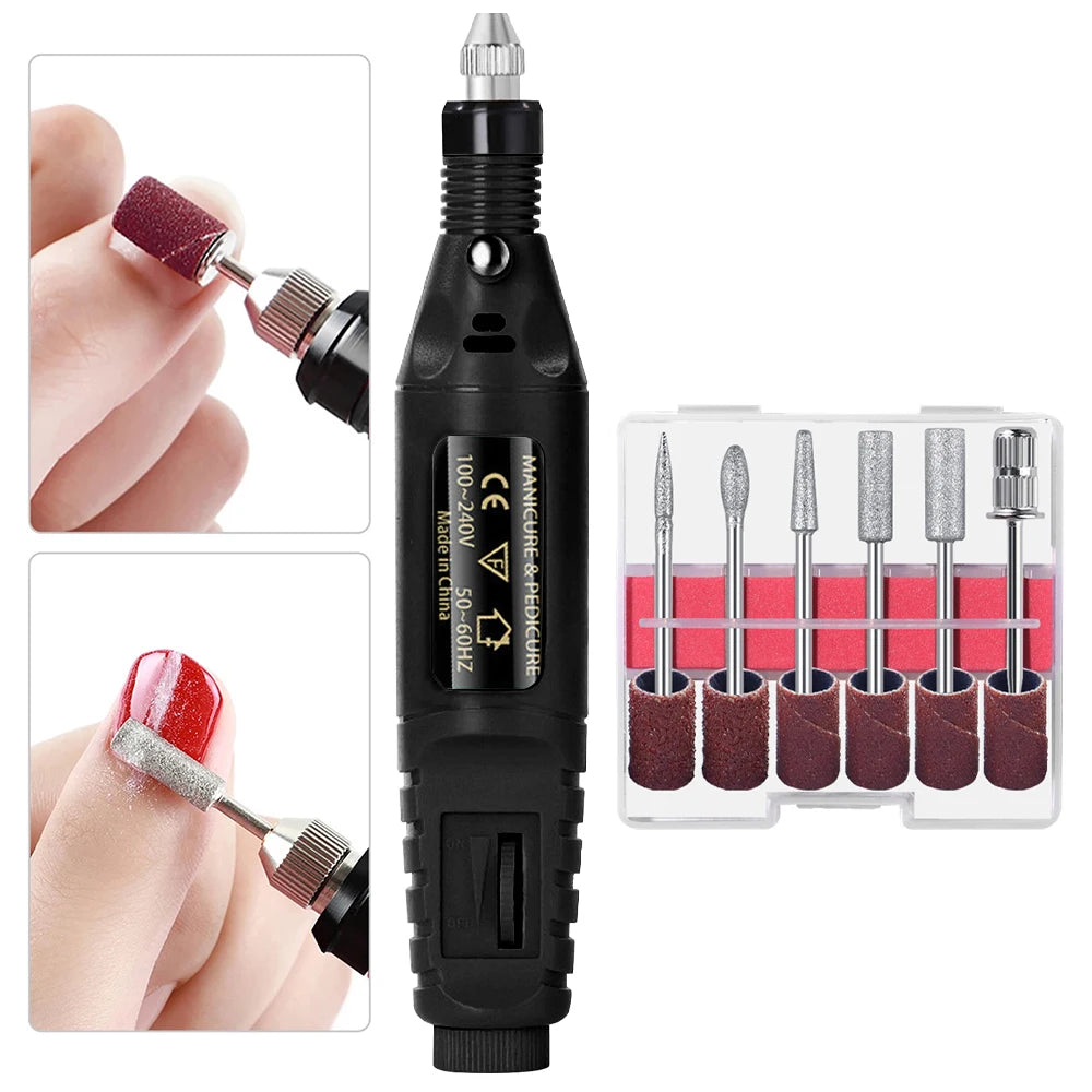 LULAA Strong Electric Nail Sander Nail Drill Machine Grinding Equipment Milling Cutter For Manicure Pedicure Polishing Tools