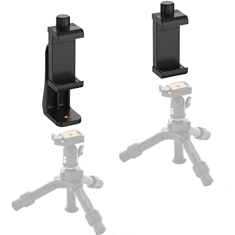 Universal Smartphone Holder Tripod Rotatable Bracket with 1/4inch Screw Adjustable Clip for Phone Cell Selfie Stick Camera Stand