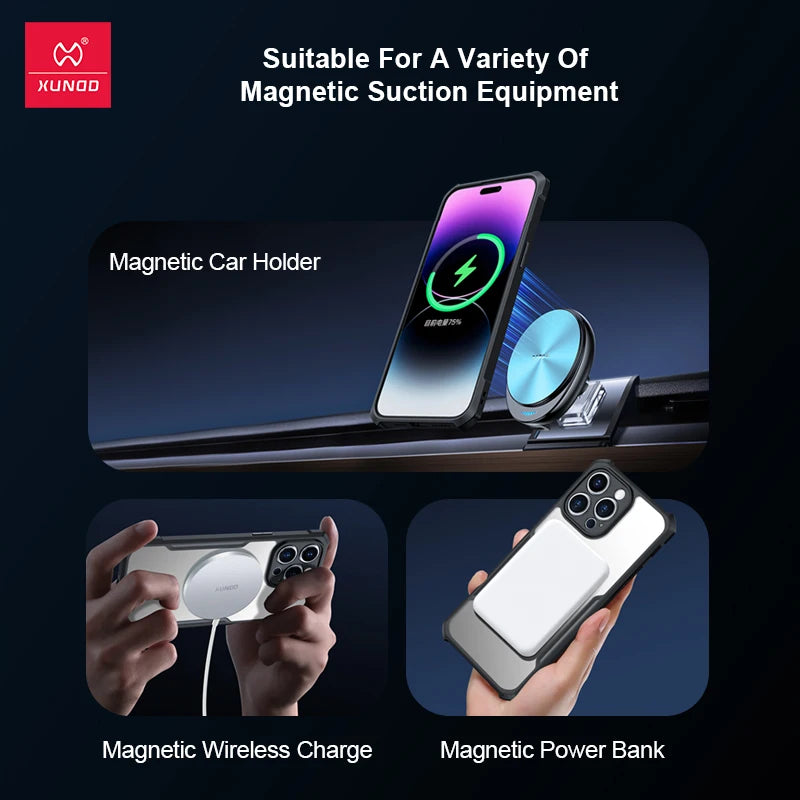 Xundd Magnetic Case For Nubia Red Magic 9 Pro 9S Pro Plus Case,Airbag Shockproof Shell Camera Protection 360 Rotation Stand Case