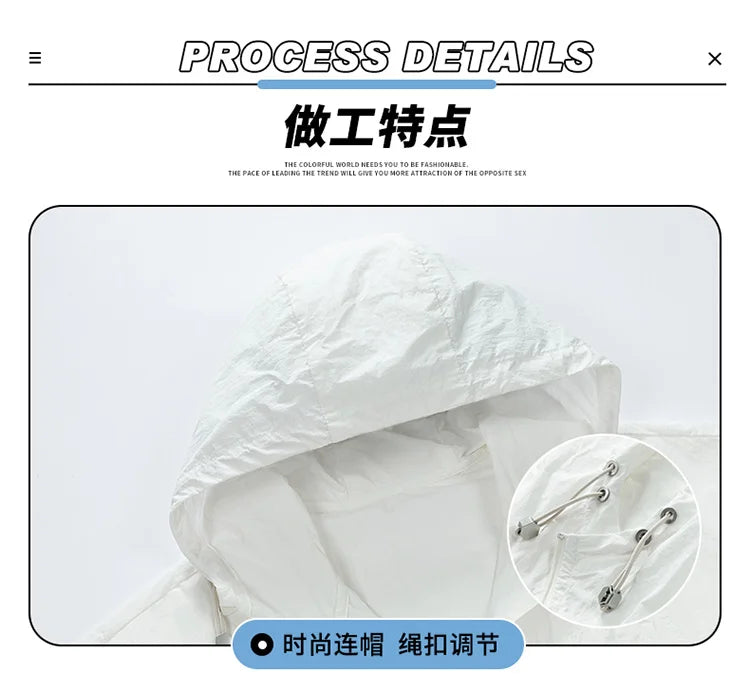 UPF50+Sunscreen Jacket 2024 New Loose and Thin Breathable UV Protection Hooded windbreaker Summer Men's Sunscreen Clothing