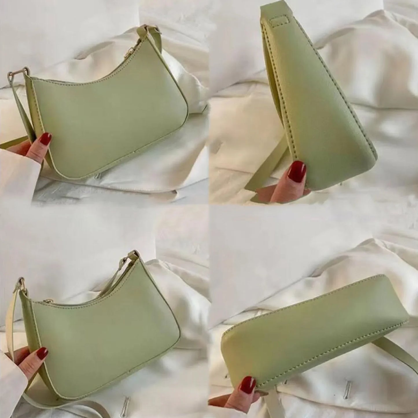 PU New Ladies Fashion Handbag Retro Pure Color Macaron Small Square Bag Hundreds of Shoulder Bags Casual Women's Bags