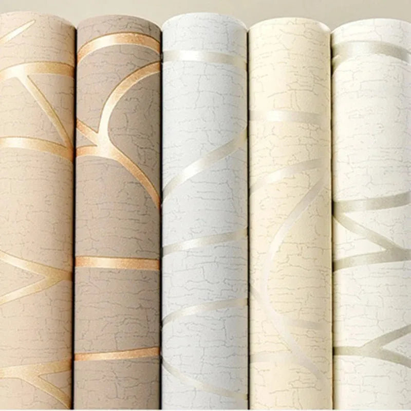 53cm minimalist modern European style non-woven wallpaper  3D curved stripe decoration  room background wall sticker