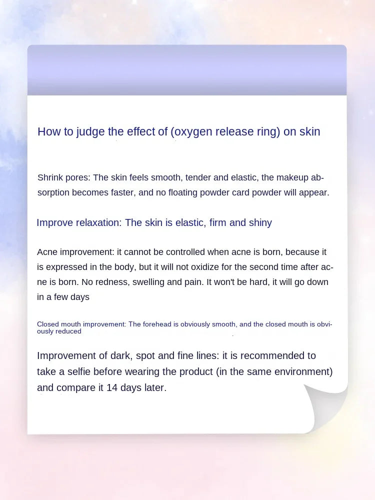 Free Shipping Oxygen Release Ring Shrink Pores Firm and Bright Lock Water Fading Wrinkle Smooth Elasticity Weaken Acne Oil