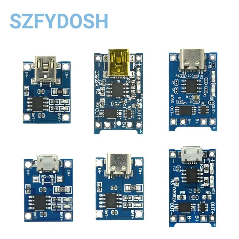 5/10PCS Type-c Micro Mini USB 5V 1A 18650 TP4056 Lithium Battery Charger Module Charging Board With Protection Dual Functions