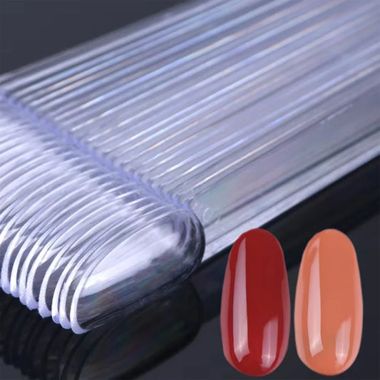 Clear Nature Black False Tips for Nail Art Display Oval Fan Style Nail Swatch Polish Stand Tips Practice Manicure Tools