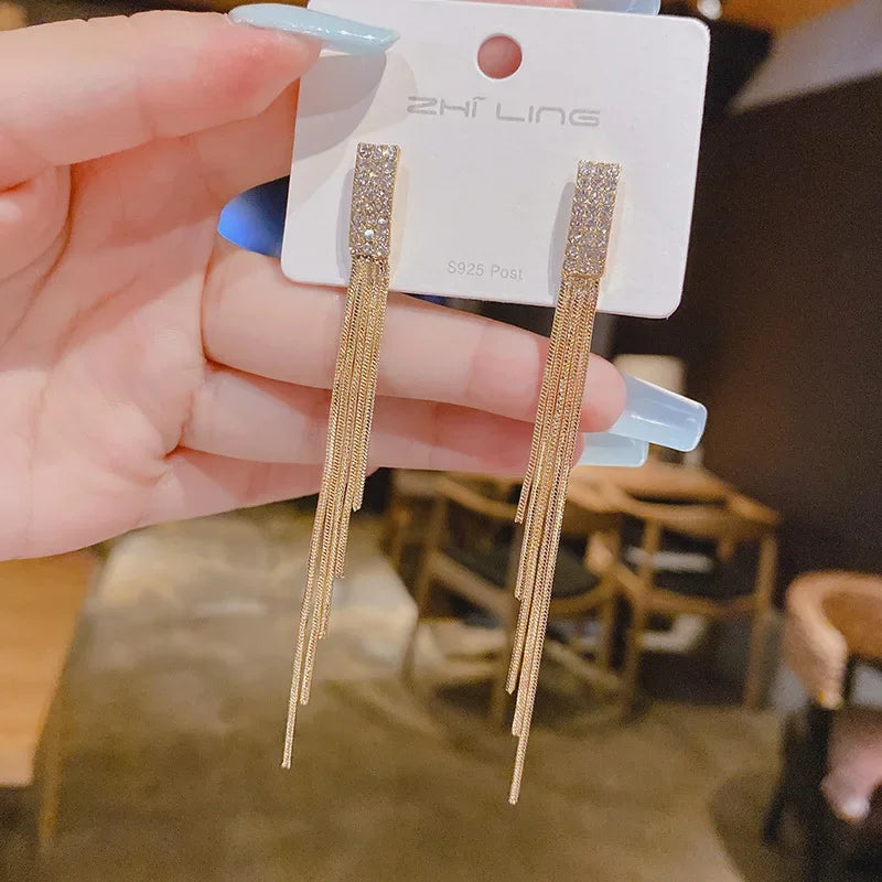 Fashion Trend Unique Design Elegant Exquisite Light Luxury Rhombus Zircon Earrings Female Jewelry Party Premium Gift Wholesale