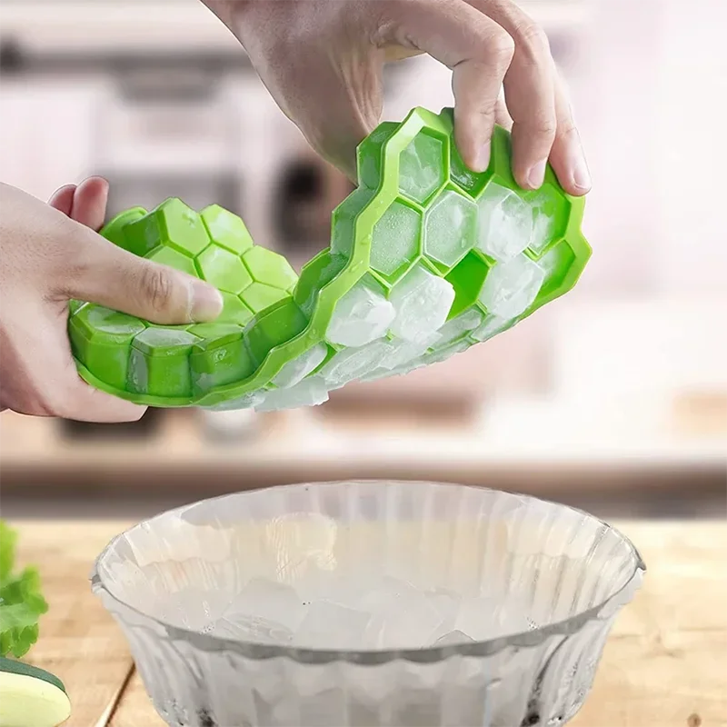 37 Cavity Silicone Ice Cube Mold with Lids Large-capacity Ice Trays Food Grade Ice Maker BPA Free Reusable Kitchen Gadgets