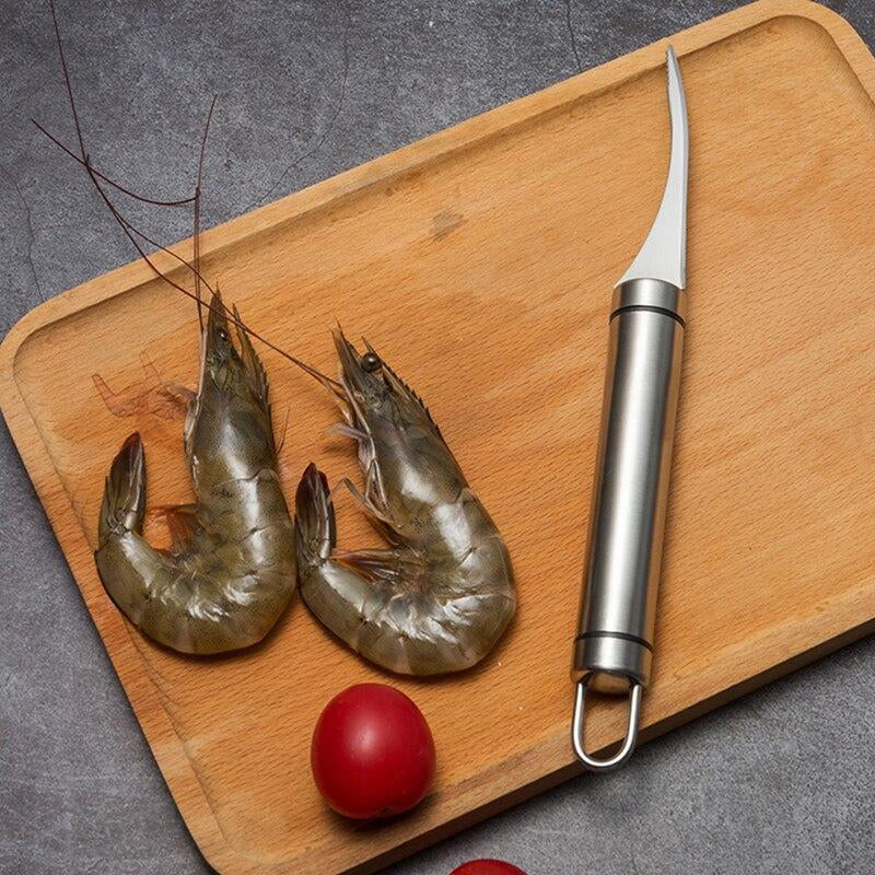 Stainless Steel Shrimp Stripper Peeler Shrimp Line Prawn Shell Peeler  Durable Shrimp Cleaner Knife Kitchen Shrimp Peeling Tools