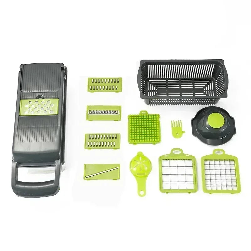 Hot 14/16 in 1 Multifunctional Vegetable Chopper Slicer Shredder with Basket Fruit Slicer Potato Shredder Carrot Grind Gadgets