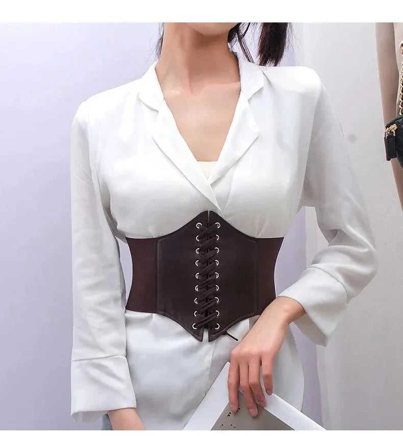 Elastic Loose Ladies Waist Belt Summer Versatile Decoration Dress Western Suit Coat Wide Waist Sealing Band Outerwear