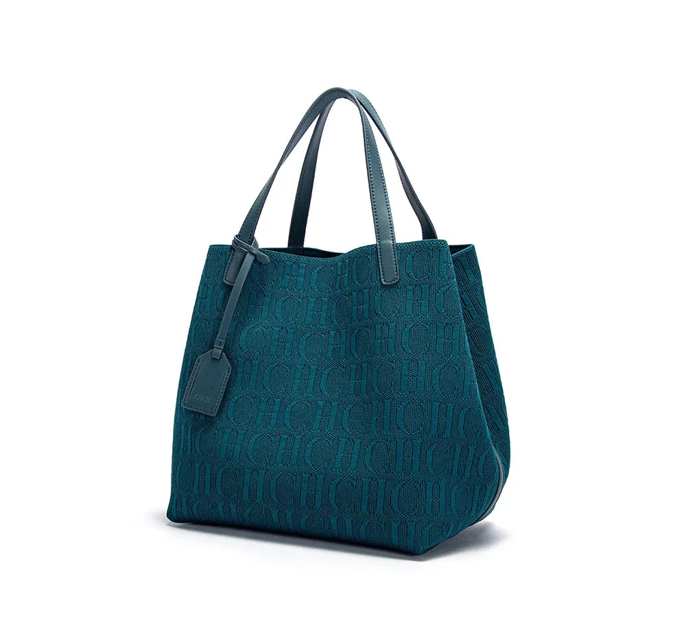 CH High-quality Temperament Ladies Handbag Handmade Large Capacity Women's Shoulder Bag Fashion Classic New Solid Color