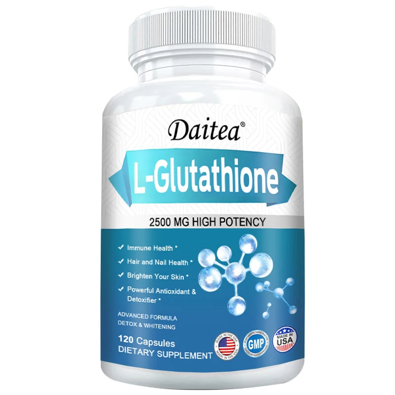 L-Glutathione Supplement, Beauty Care, Skin, Hair and Nail Health, Antioxidant and Detoxifier, Immune System, Non-GMO