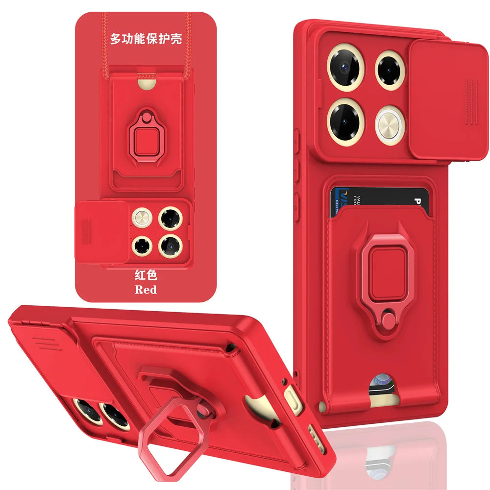 For Xiaomi 14T Pro Case Ring Stand Rotating Slide Camera Lens Soft Shockproof Cover for Xiaomi 14T Camera Protection Phone Cases