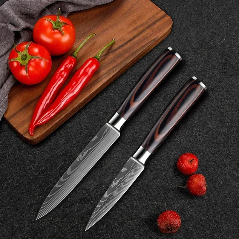 Kitchen Knives High Stainless Steel Chef Knife Slicing Butcher Boning Knife Cleaver Meat Vegetables Fruit Fish Filleting Knife