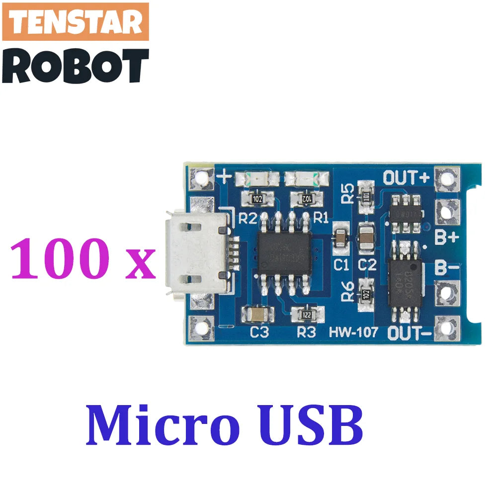 TP4056 +Protection Dual Functions 5V 1A Micro USB 18650 Lithium Battery Charging Board Charger Module