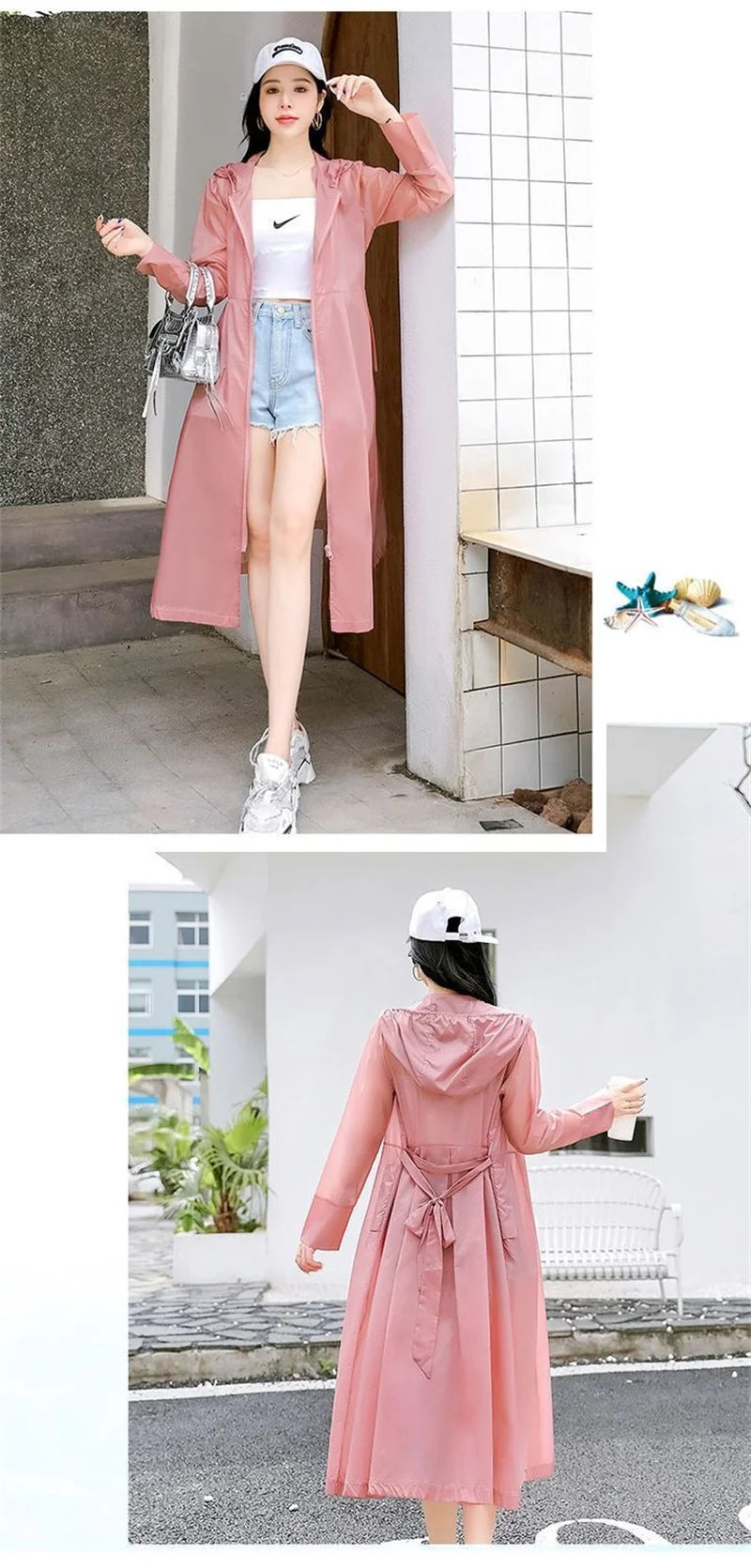 2025Spring Summer New Sunscreen Jacket Ladies Loose Hooded Windbreaker Western-Style Long Sun Protection Clothing Coat Women Top