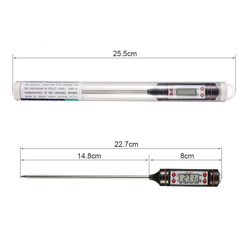 Professional Digital Kitchen Thermometer Barbecue Water Oil Cooking Meat Food Thermometers 304 Stainless Steel Probe Tools