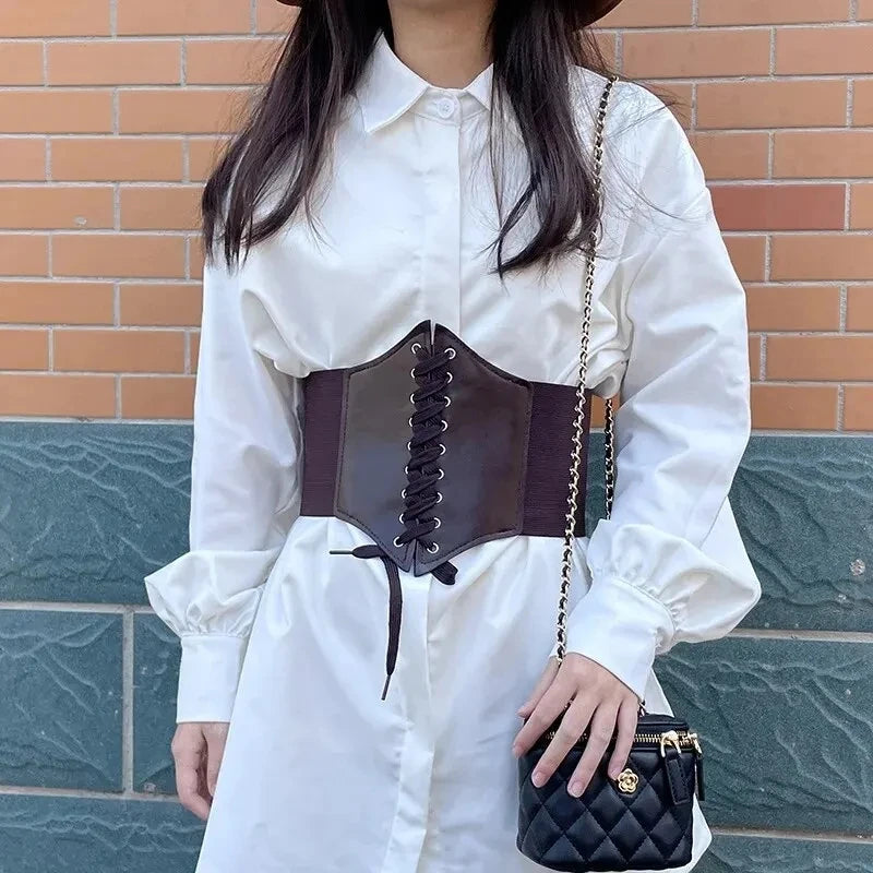 Elastic Loose Ladies Waist Belt Summer Versatile Decoration Dress Western Suit Coat Wide Waist Sealing Band Outerwear