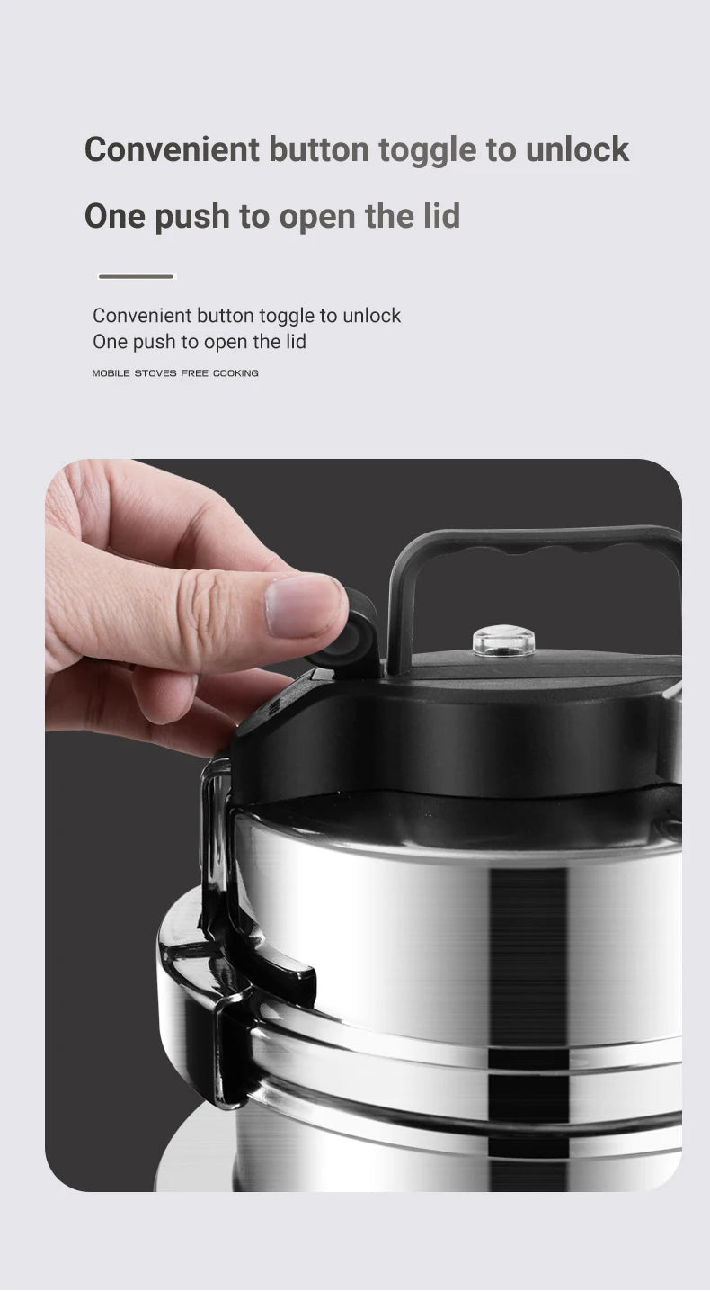 0.8-2L outdoor small pressure cooker camping 304 stainless steel portable kitchen rice cooker cooking tools pressure cooker