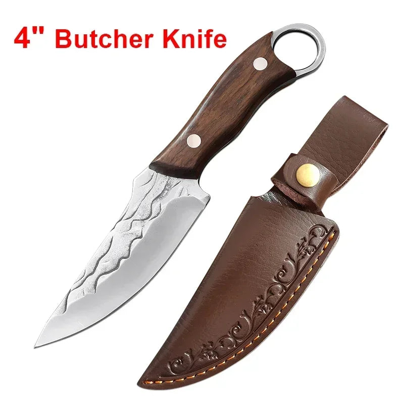 Kitchen Knives Meat Cleaver Slicing Fish Fruit Vegetables Butcher Boning Knife Wooden Handle Stainless Steel Chef Barbecue Knife