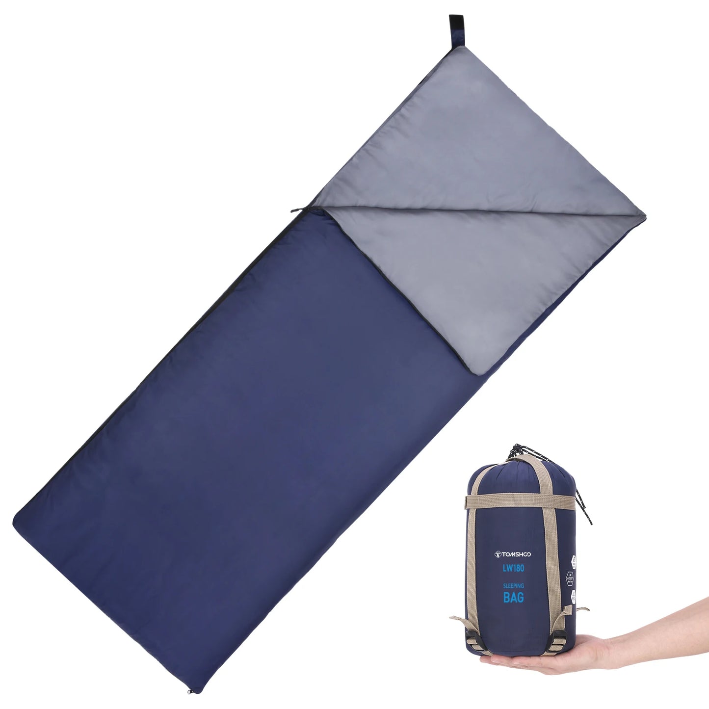 Tomshoo Ultralight Sleeping Bag for Adults 3 Season Outdoor Envelope Sleeping Bag for Camping Backpacking Travel Hiking Supplies