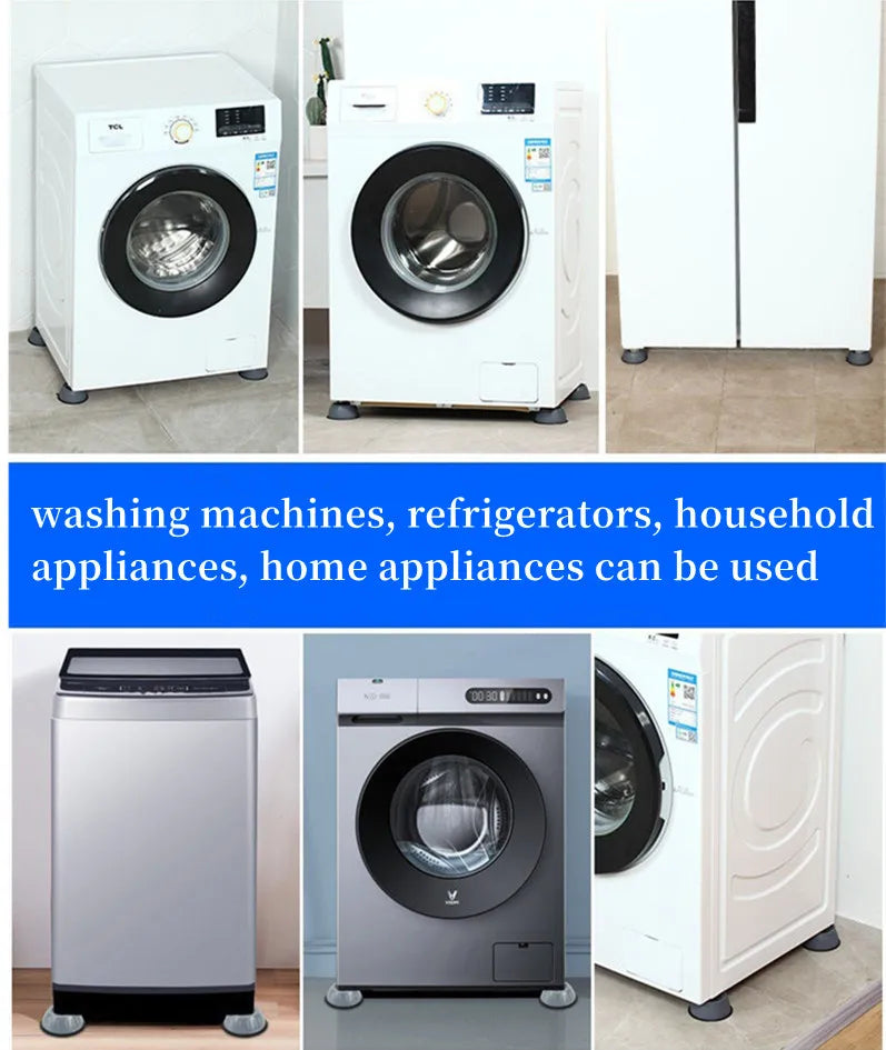 Anti Vibration Feet Pads Rubber Mat Slipstop Silent Universal Washing Machine Refrigerator Furniture Fixed Raiser Dampers Stand
