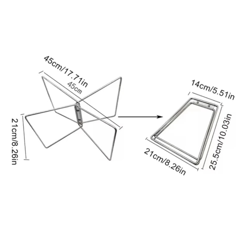 1/5PCS Stainless Steel Bracket Lightweight Foldable Cooler Bracket Camping Non-slip Picnic Barbecue Cooking Ice Bucket Rack