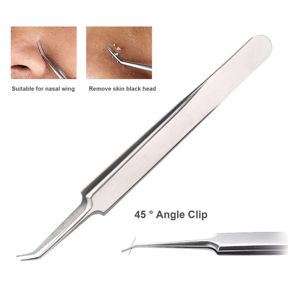 German Ultra-fine No. 5 Cell Pimples Blackhead Clip Tweezers Beauty Salon Special Scraping & Closing Artifact Acne Needle Tools