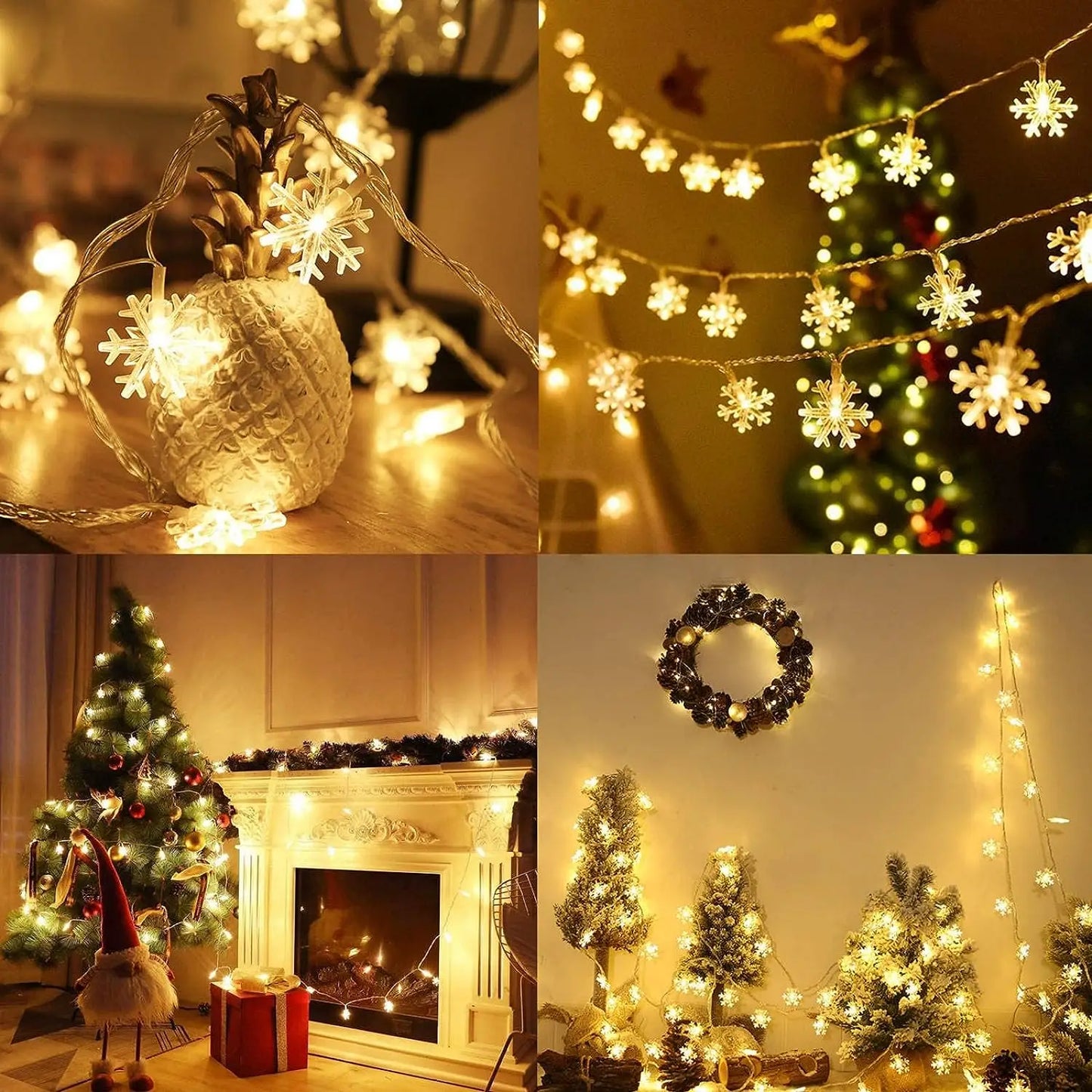 Snowflake LED String Lights LED Fairy Lights Battery Powered Fairy Light Wedding Party Garland Room Decorations Noel Navidad