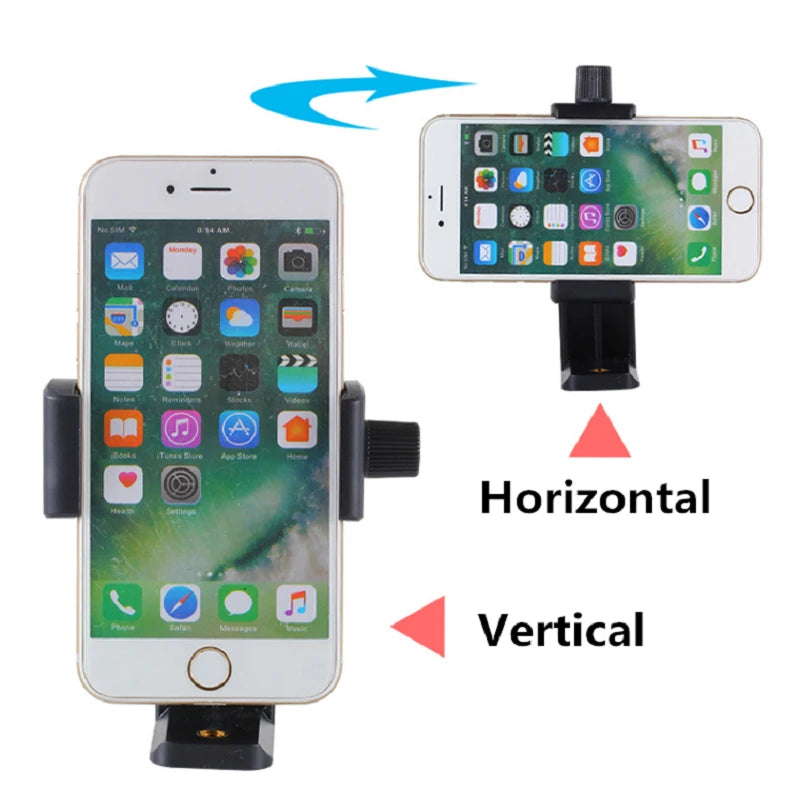 Universal Smartphone Holder Tripod Rotatable Bracket with 1/4inch Screw Adjustable Clip for Phone Cell Selfie Stick Camera Stand