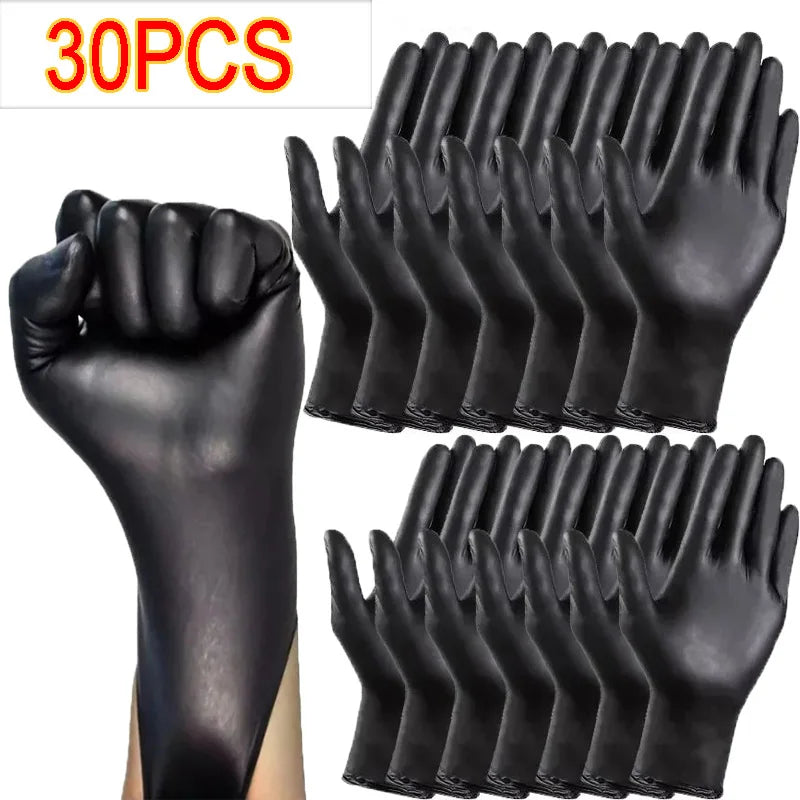 10-100pcs Gloves Disposible Latex Free Black Nitrile PVC Gloves Housework Cleaning Car Industry Gardening Pet Care Cooking Tools