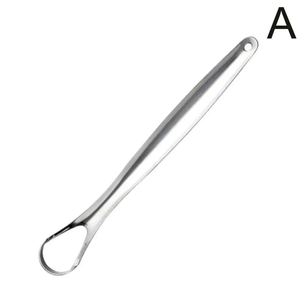 Stainless Steel Tongue Scraper Cleaner Adult Surgical Grade Eliminate Bad Breath Metal Tongue Scarper Brush Dental Scrapper Tool