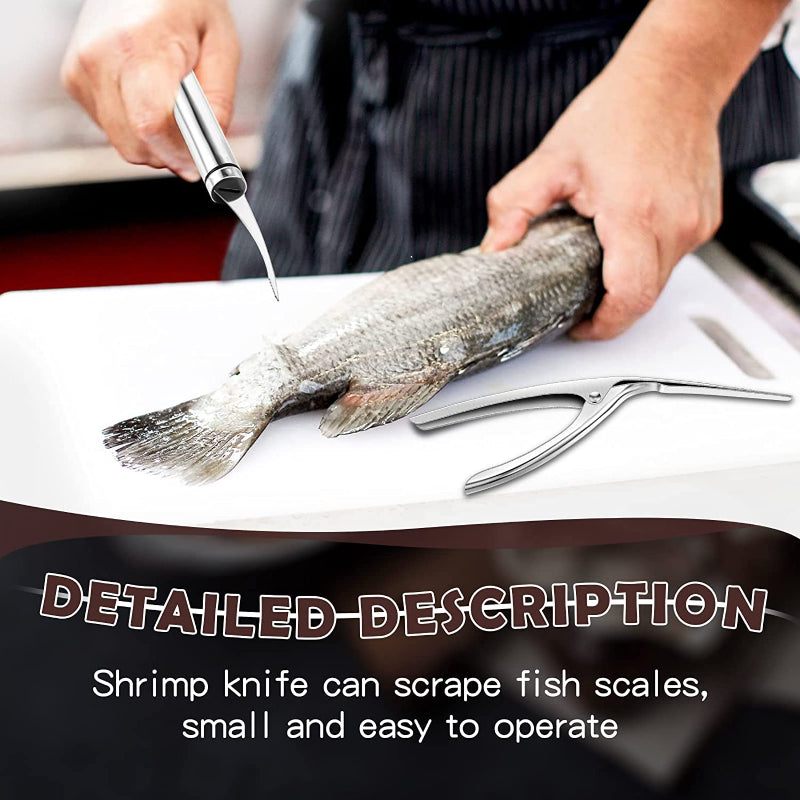 Stainless Steel Shrimp Stripper Peeler Shrimp Line Prawn Shell Peeler  Durable Shrimp Cleaner Knife Kitchen Shrimp Peeling Tools
