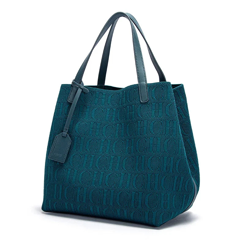 CH High-quality Temperament Ladies Handbag Handmade Large Capacity Women's Shoulder Bag Fashion Classic New Solid Color