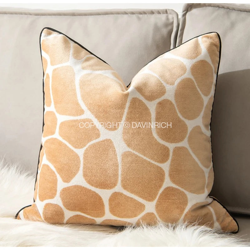 DAVINRICH Leopard Cheetah Dots Pattern Throw Pillow Covers Animal Skin Stripes Accent Cushion Case Modern Mediaeval Home Decor