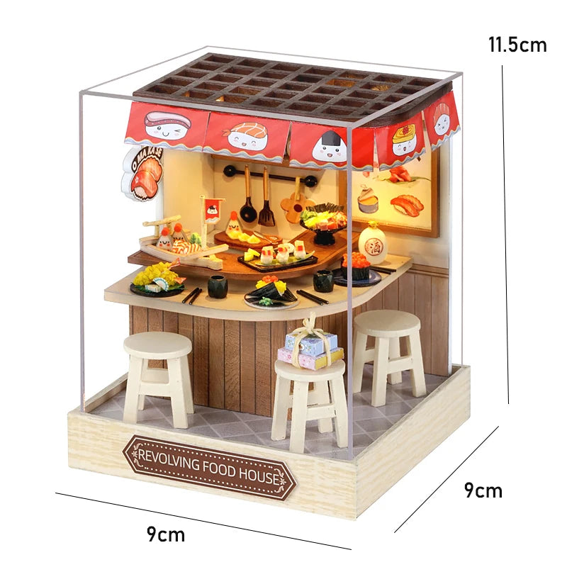 Wooden Miniature Doll House DIY Small House Kit 3D Puzzle Assemble Building Model Home Bedroom Decoration With Furniture Gifts