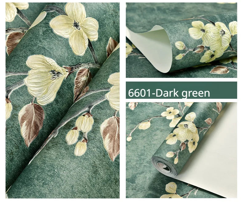 Floral Wallpaper Self-adhesive Warm Girl Bedroom 3d Thickening Wall Decoration Stickers Living Room Restaurant Sofa Background
