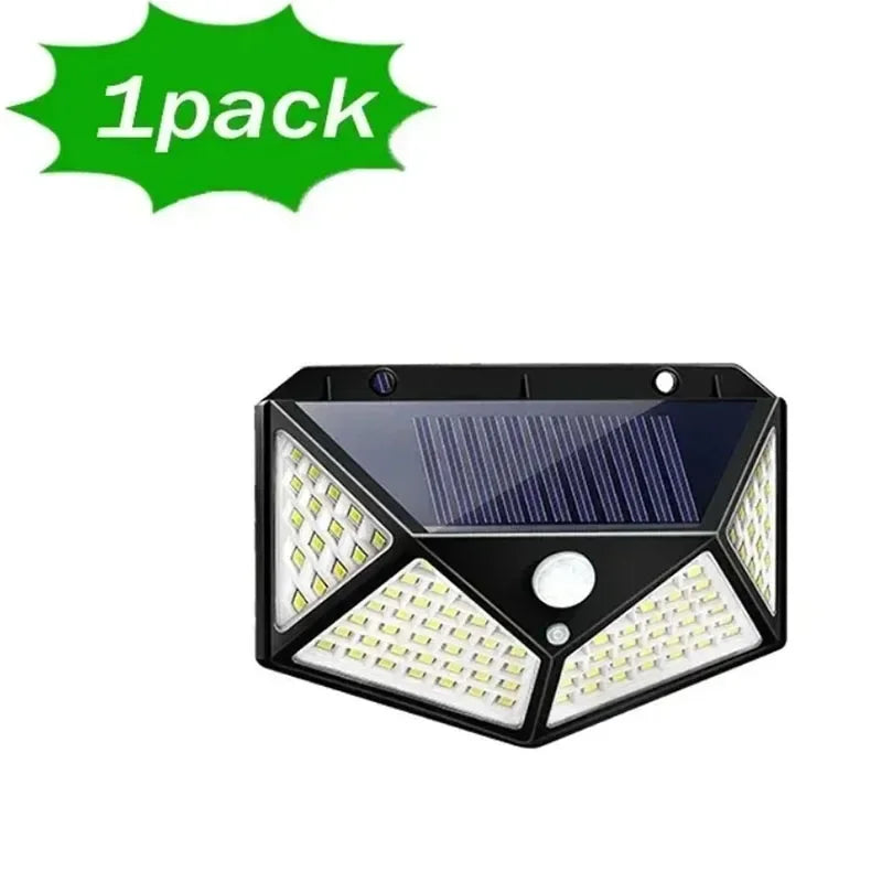 100 LED Wall Lights Outdoor Solar Lamp PIR Motion Sensor Solar Powered Sunlight Street Light for Garden Decoration