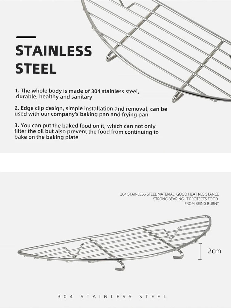 Outdoor Barbecue Net Steam Rack Stainless Steel Camping Barbecue Frying Pan Barbecue Meat Drain Anti Scorching Grill