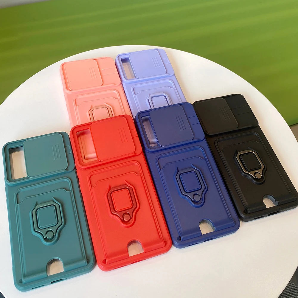 For Xiaomi 14T Pro Case Ring Stand Rotating Slide Camera Lens Soft Shockproof Cover for Xiaomi 14T Camera Protection Phone Cases