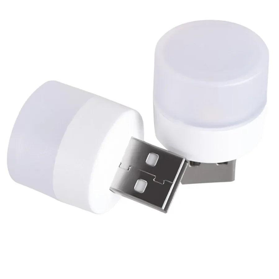 10pcs USB Plug LED Reading Lamps Eye Protection round Light for Computer Mobile Power Small Book Night Light