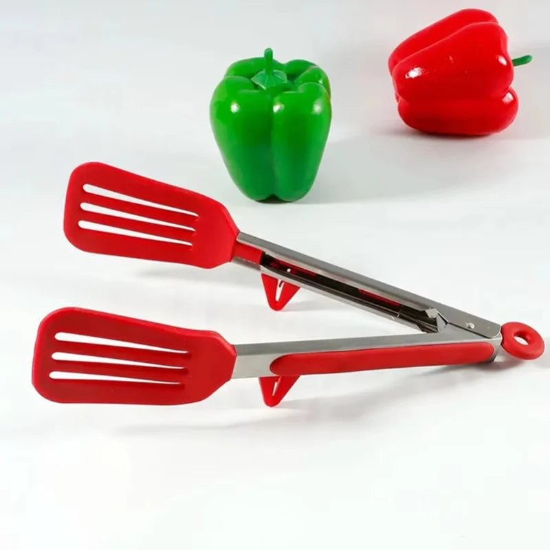 9 Inche Red with Bracket Silicone Food Clip In Kitchen High Temperature Resistant Anti Scalding Barbecue Clip